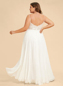 Wedding Paula Chiffon V-neck A-Line Floor-Length Wedding Dresses Lace Dress