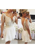 Load image into Gallery viewer, 2024 Homecoming Dresses A Line Scoop Lace With Beads And Embroidery