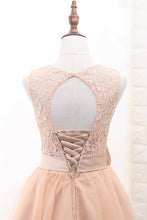Load image into Gallery viewer, 2022 Tulle &amp; Lace Homecoming Dresses Scoop A Line With Sash