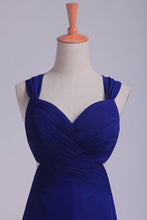 Load image into Gallery viewer, 2024 Straps Sexy Backless Dress Pleated Bodice Short/Mini Chiffon