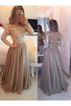 Load image into Gallery viewer, Hot Selling A-Line Cowl Floor Length With Long Sleeves Prom Dresses