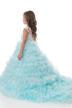 Load image into Gallery viewer, 2024 Tulle V Neck With Beading Flower Girl Dresses A Line Sweep Train