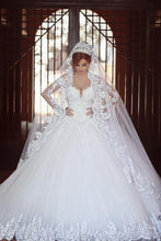 Load image into Gallery viewer, 2022 Hot Wedding Dresses Sweetheart Ball Gown Tulle With Applique