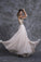 2022 Prom Dresses A-Line Scoop Beaded Bodice Floor-Length Chiffon Zipper Back