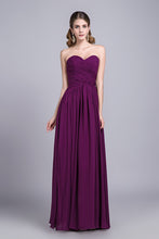 Load image into Gallery viewer, Affordable Bridesmaid Dresses/Prom Dresses A-Line Sweetheart Floor-Length Chiffon Grape