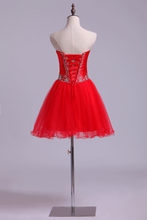 Load image into Gallery viewer, 2024 Homecoming Dresses A Line Sweetheart Beading Short/Mini Ruffles