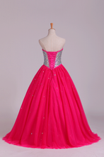 Load image into Gallery viewer, 2022 Quinceanera Dresses Sweetheart Ball Gown Floor-Length Beaded Bodice