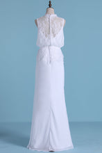 Load image into Gallery viewer, 2024 Wedding Dresses Scoop Mermaid Chiffon &amp; Lace With Sash