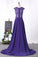 2022 Scoop Prom Dresses A Line Chiffon With Ruffles And Applique