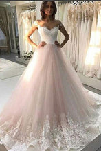 Load image into Gallery viewer, 2022 New Arrival A-Line Wedding Dress Tulle Scoop Neck
