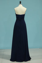 Load image into Gallery viewer, 2024 New Arrival Bridesmaid Dresses Sweetheart Chiffon With Satin Bodice A Line