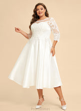 Load image into Gallery viewer, Tea-Length Wedding Dresses Dress Illusion Wedding A-Line Satin Lace Kaylynn