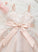 Knee-length A-Line Girl Neck Tulle Sleeveless With Kathryn Bow(s) Flower Girl Dresses Dress - Scalloped Flower