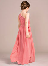 Load image into Gallery viewer, Deja Chiffon Junior Bridesmaid Dresses A-Line Floor-Length Lace One-Shoulder