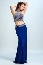 Load image into Gallery viewer, 2024 Halter Prom Dresses Beaded Bodice With Slit