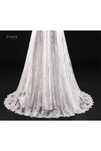 Load image into Gallery viewer, A Line 3/4 Sleeves Lace Wedding Dress With Court Train