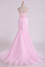 Load image into Gallery viewer, 2022 Sweetheart Prom Dresses Mermaid/Trumpet With Applique Court Train