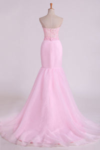 2022 Sweetheart Prom Dresses Mermaid/Trumpet With Applique Court Train