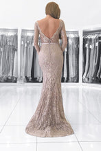 Load image into Gallery viewer, 2024 V Neck Long Sleeves Mermaid Lace Mother Of The Bride Dresses