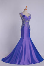 Load image into Gallery viewer, 2022 Off The Shoulder Court Train Mermaid Fancy Prom Dress