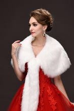 Load image into Gallery viewer, Fabulous White Faux Fur Wedding Wrap