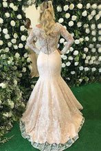 Load image into Gallery viewer, 2024 Long Sleeves Scoop Mother Of The Bride Dresses Mermaid Lace With Applique