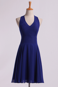 2024 Simple Homecoming Dresses V-Neck A Line Short/Mini Chiffon