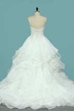 Load image into Gallery viewer, 2024 Sweetheart Wedding Dresses A Line Organza With Beaded Bodice