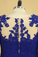2022 Plus Size Mother Of The Bride Dresses Scoop 3/4 Length Sleeve Lace With Applique Dark Royal Blue