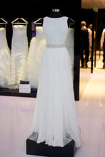 Load image into Gallery viewer, Elegant Simple Long Ivory Flowy Prom Dresses Beach Wedding Dresses