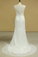 2022 Lace Wedding Dresses Sheath V-Neck Court Train Beaded Neckline