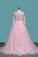 2022 A Line Tulle Scoop Wedding Dresses With Applique And Beads Sweep Train