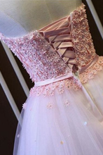 Load image into Gallery viewer, 2024 A Line Homecoming Dresses Sweetheart Tulle With Handmade Flowers