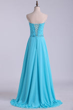 Load image into Gallery viewer, 2022 Sweetheart Beaded Bodice A Line Prom Dress Chiffon