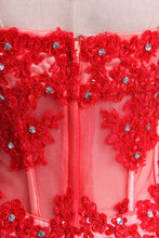 Load image into Gallery viewer, 2024 Strapless Prom Dresses With Applique &amp; Beads Tulle Short/Mini