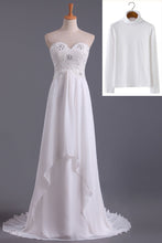 Load image into Gallery viewer, 2024 Musilim Wedding Dresses Empire Waist Sweetheart Chiffon With Beading&amp;Sequince