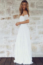 Load image into Gallery viewer, A-Line  Lace Beach Wedding Dresses Strapless Floor Length
