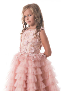 2024 Scoop Flower Girl Dresses A Line Tulle With Handmade Flowers And Beads