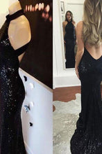 Load image into Gallery viewer, 2024 Hot Sexy Sequins Mermaid Prom Dresses Halter Open Back Zipper Up