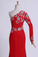 2022 Long Dress One Sleeve Beaded Bodice Sheath/Column With Chiffon Skirt