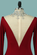 Load image into Gallery viewer, 2024 High Neck Long Sleeves Spandex With Beading Mother Of The Bride Dresses