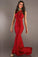 Elegant Prom Dresses 2022 Red Sheath/Column One Shoulder Chiffon Sweep/Brush Train