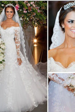 Load image into Gallery viewer, 2022 New Style Off The Shoulder A-Line Wedding Dress Long Sleeves