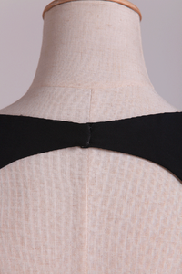 2022 Evening Dress Open Back V-Neck Short Sleeve A-Line Satin Black Bodice Floor-Length