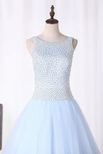 Load image into Gallery viewer, 2022 Scoop Ball Gown Beaded Bodice Quinceanera Dresses Tulle