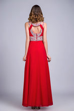 Load image into Gallery viewer, 2022 Scoop Prom Dresses A Line Sweep/Brush Red Open Back