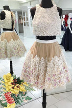 Load image into Gallery viewer, 2024 Two-Piece Scoop Homecoming Dresses A Line Tulle With Handmade Flowers