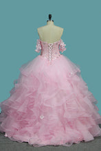 Load image into Gallery viewer, 2024 Sweetheart Quinceanera Dresses Tulle With Applique And Beading Ball Gown