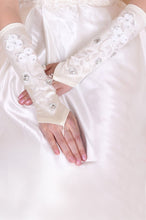 Load image into Gallery viewer, 2024 Elastic Satin Elbow Length Bridal Gloves #ST0096