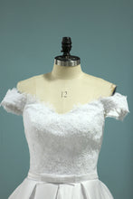 Load image into Gallery viewer, 2024 Wedding Dresses A Line Off The Shoulder With Applique Satin